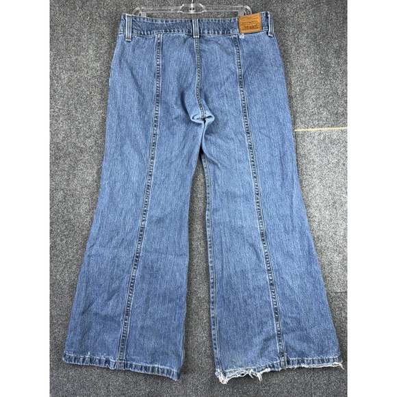 Levis Premium Womens 32 Blue Noughties Bell Low Rise Jeans Flare Wide Leg Denim - Picture 9 of 13